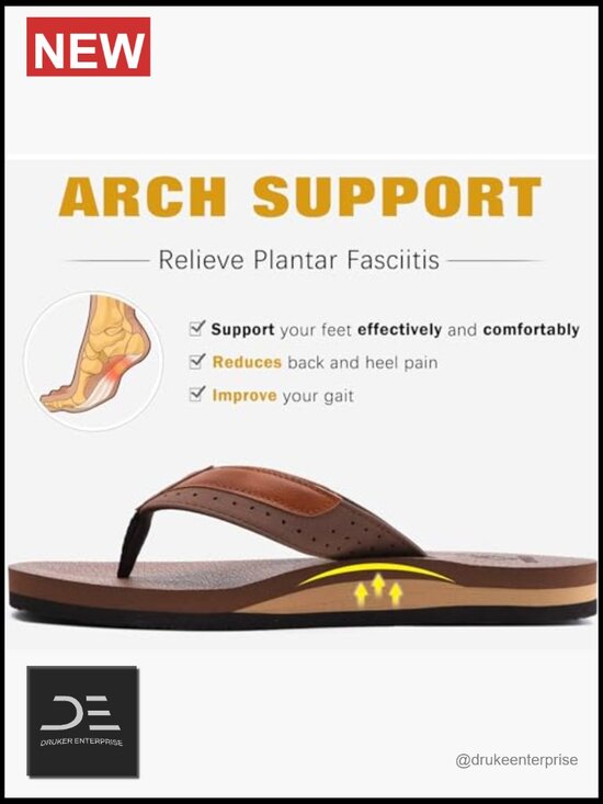 Men\'s Yoga Mat Flip Flops with Arch Support Cushion Sandals main image 6